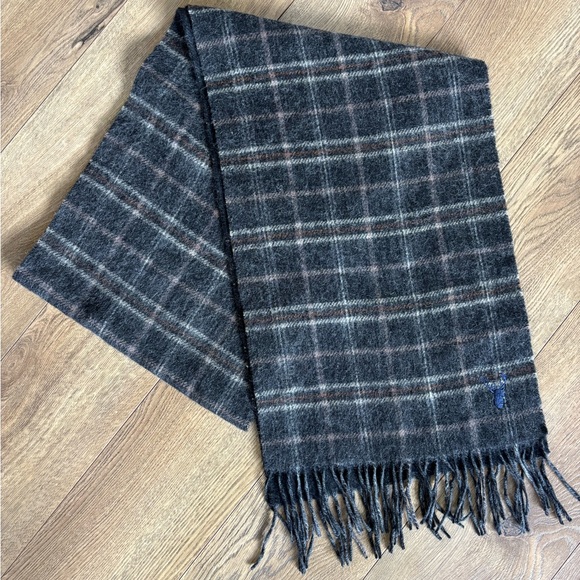 Viyella Wool Cashmere Blend Plaid Scarf Preppy Academia Old Money Career - Picture 3 of 5